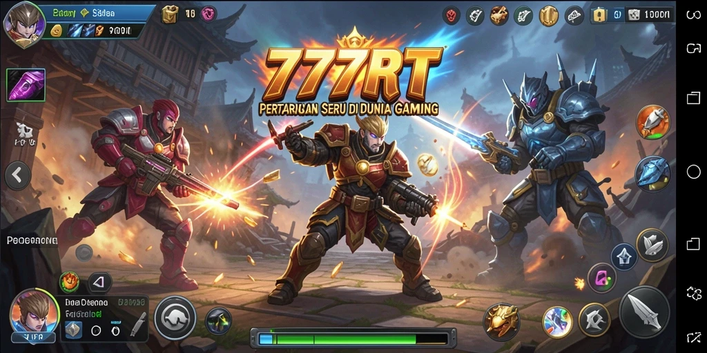 Gameplay menegangkan saat bertarung di 777RT dengan berbagai karakter.