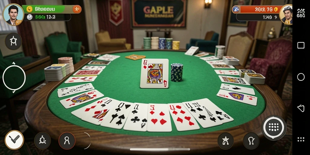 Tampilan menarik dari gameplay Gaple dalam 8G8G.