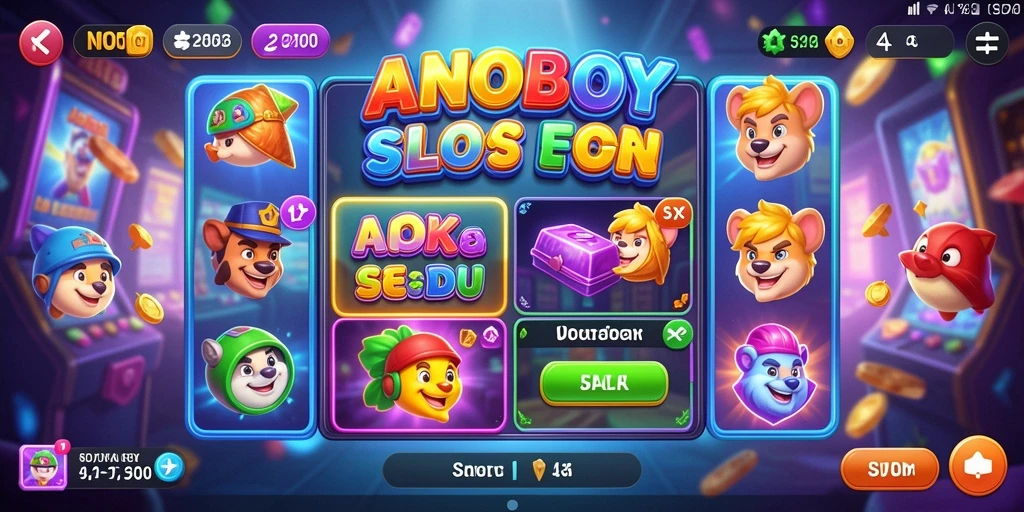 Screenshot gameplay ANOBOY yang menampilkan slot seru dengan peluang menang.