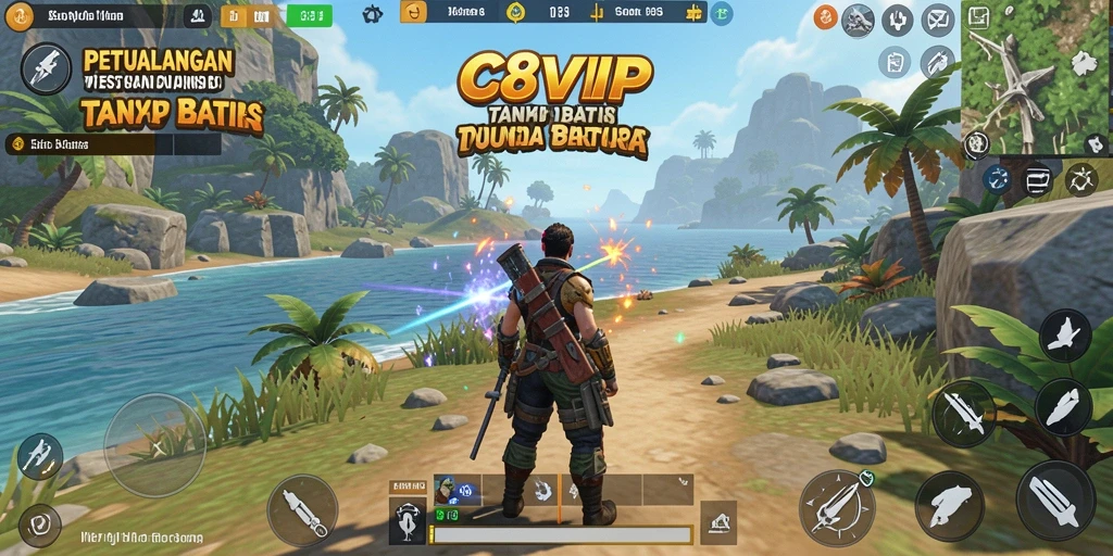 Screenshot C8VIP menampilkan momen epik di dunia terbuka.