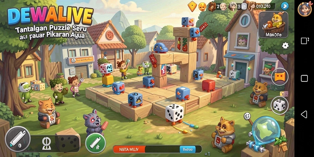 Tampilan menarik gameplay DEWALIVE dengan teka-teki menantang.
