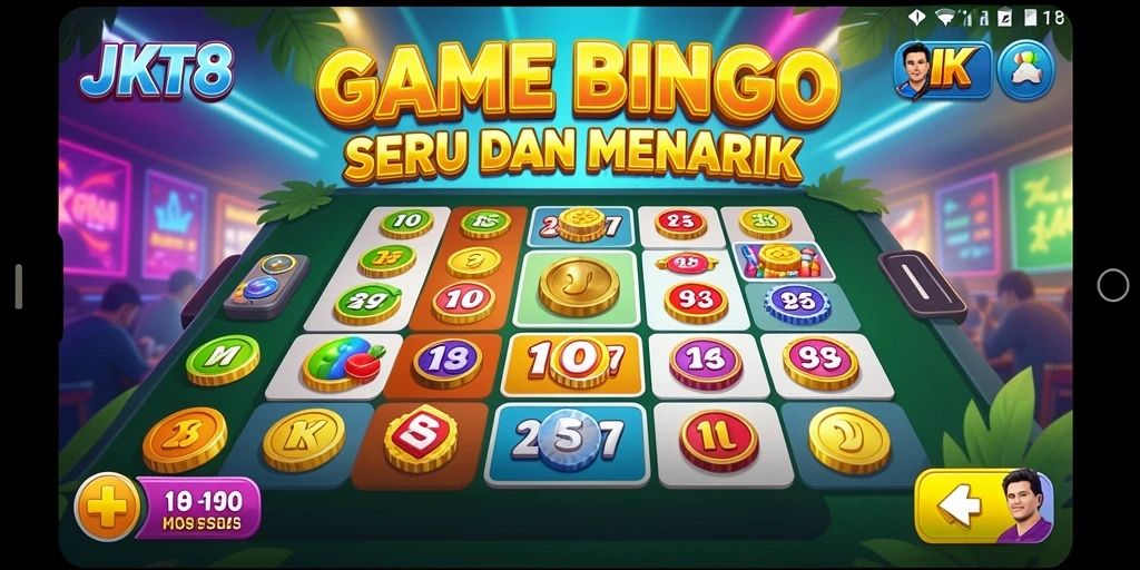 Tampilan gameplay seru dari JKT8 yang penuh keseruan Bingo.