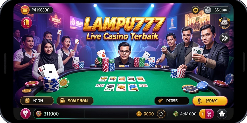 Screenshot gameplay LAMPU777 yang menampilkan dealer dan permainan real-time.