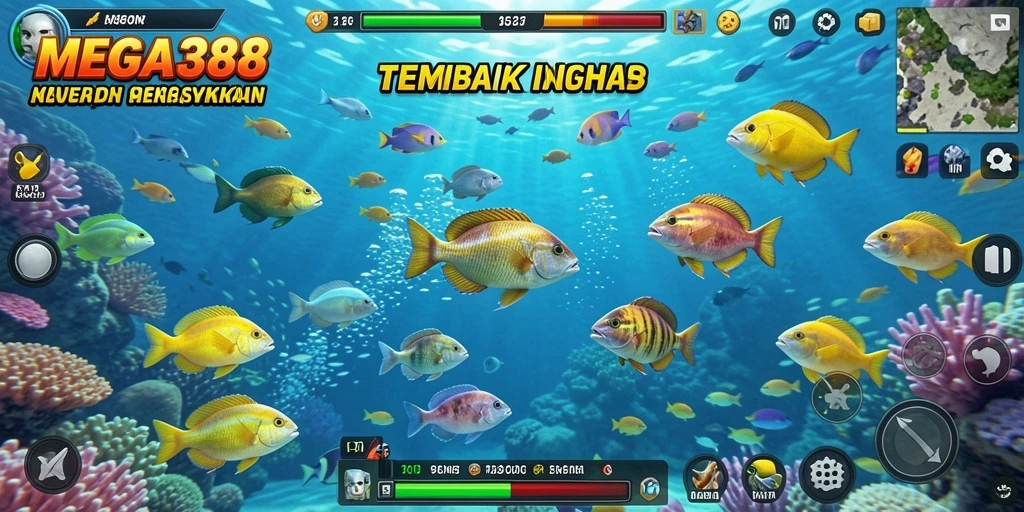 Tangkapan ikan yang berwarna-warni di gameplay MEGA388.
