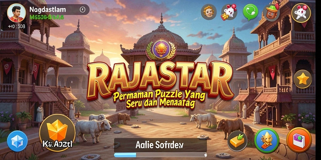 Screenshot utama RAJASTAR yang menunjukkan gameplay Puzzle.