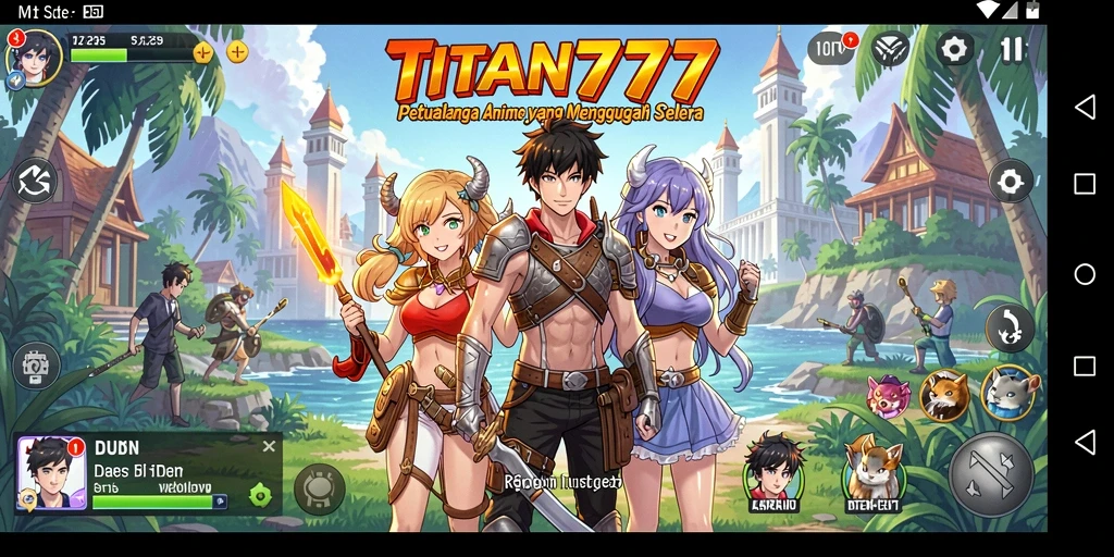 Tampilan gameplay menarik dari TITAN777 dengan aksi penuh warna.