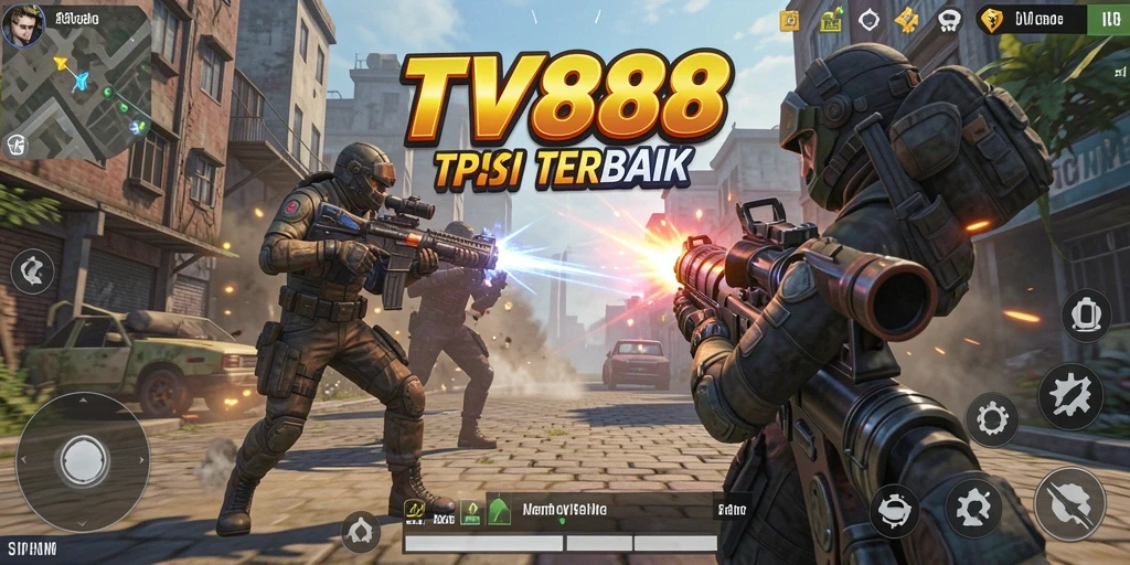 Screenshot TV888 menampilkan aksi seru dalam permainan TPS.